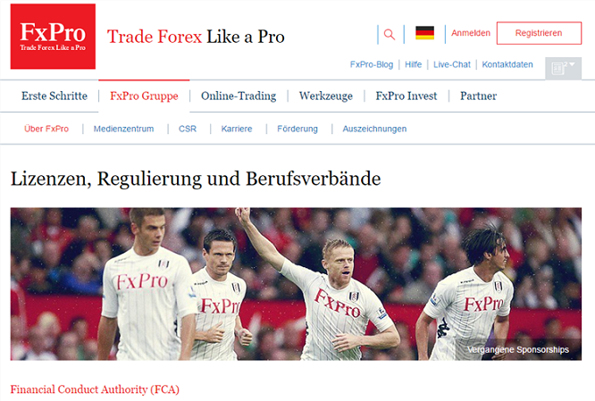 Regulierung von FxPro