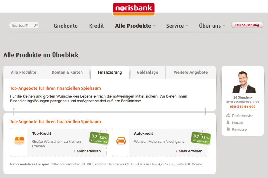 Das Kreditangebot der Norisbank