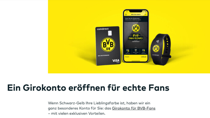 Kostenlose Bankkarte im BVB-Design