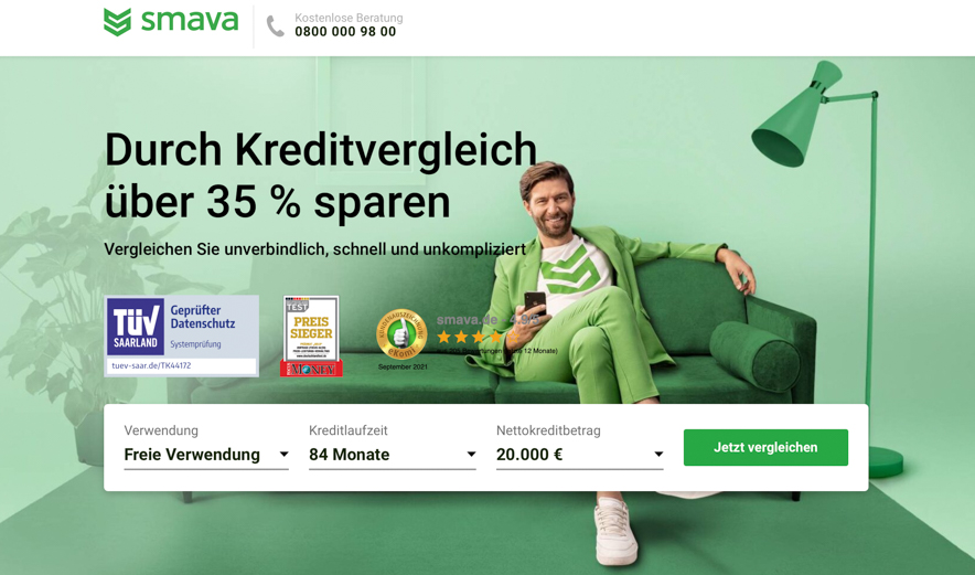 Smava Kreditvergleich günstig