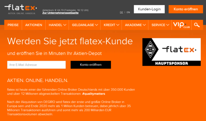flatex Webseite