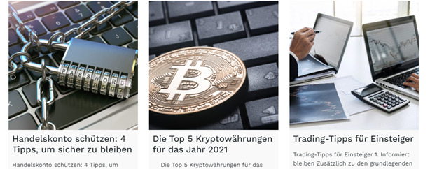 Alt-Text: Der Blog auf der Plattform