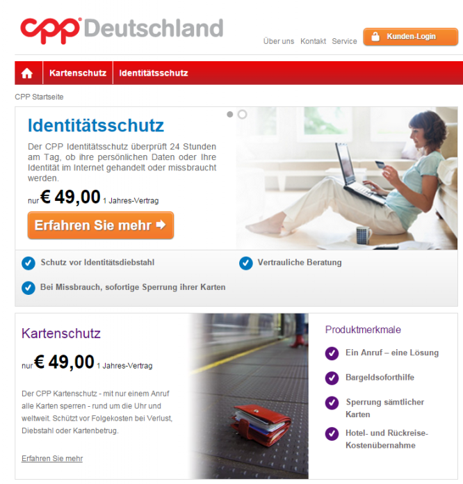 Die Homepage von CPP