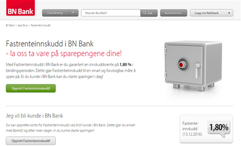 Die Homepage der BN Bank