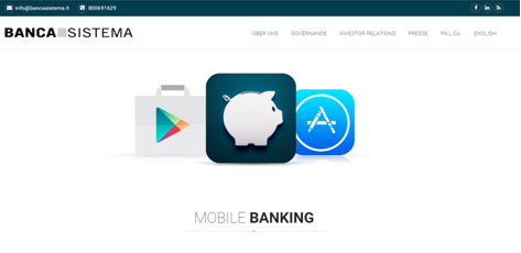 Die Mobile App der Banca Sistema 