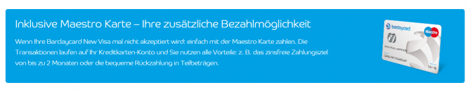 Das Maestro-Zusatzangebot von Barclaycard