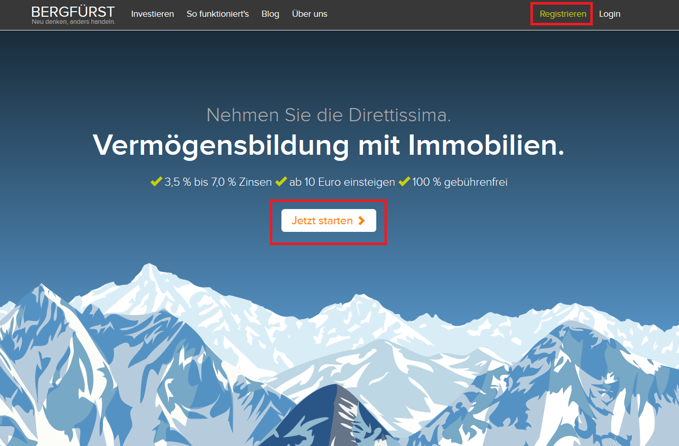 Die Kontoeröffnung bei Bergfürst