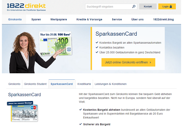 Hinter der Bezeichnung SparkassenCard verbirgt sich eine ganz normale EC-Karte, mit der man an allen Automaten der deutschen Sparkassen kostenlos Geld abheben kann. 