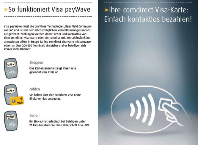 Comdirect VISA Kreditkarte Online Einkaufen mit kontaktlosem Bezahlen