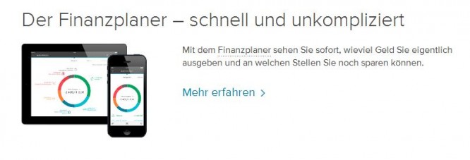 Zusatzleistung Finanzplaner App bei der Consorsbank