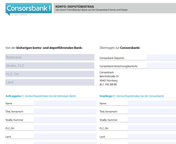 Consorsbank Depotwechsel zur Consorsbank