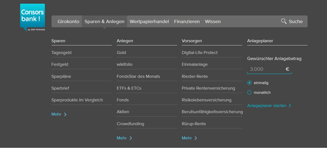 Consorsbank Depot und Anlage