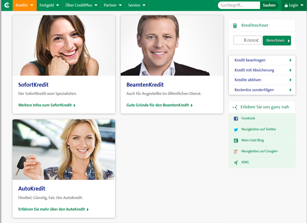 Kredite bei der CreditPlus Bank AG
