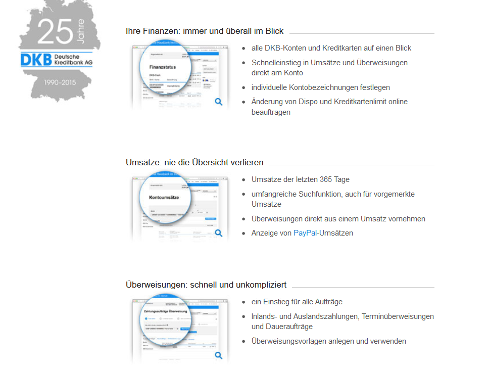 Funktionen im Online Banking