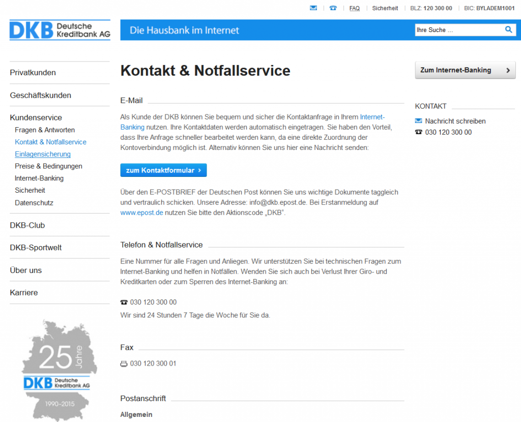 Kundensupport bei der DKB