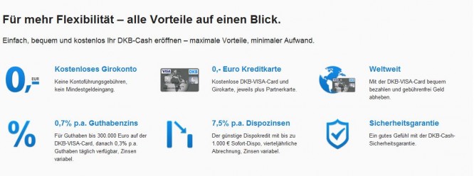 Viele Vorteile bei der DKB Cash