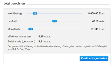 Der Kreditrechner der DKB