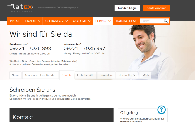 Der Kundensupport von Flatex