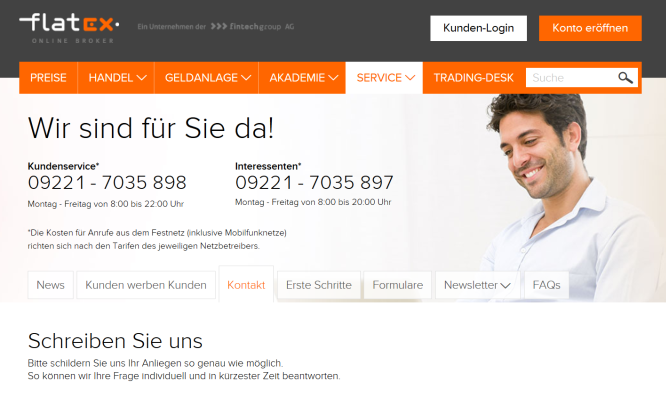 Der Kundensupport von Flatex