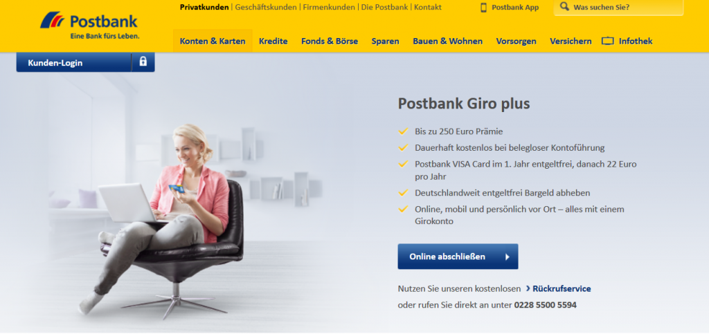 Girokonto Vergleich Prämien von bis zu 250 Euro bei der Postbank