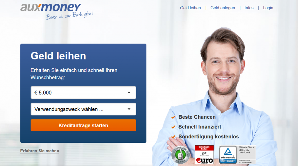 Kredite von privat bei auxmoney