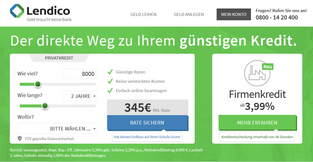 Kredite von privat bei Lendico