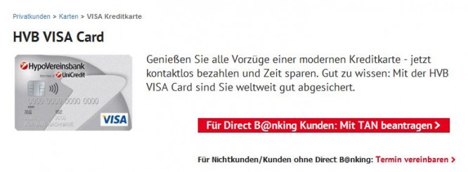 Die HVB VISA Card und ihre Vorzüge