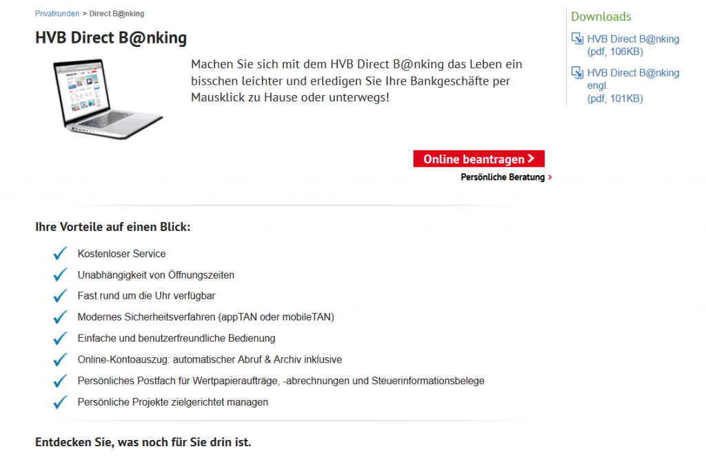 Das Online-Banking-Angebot fällt attraktiv aus