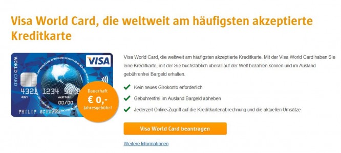 Ein Marktführer unter den Kreditkarten: Die VISA World Card