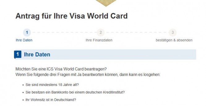 Kostenlose VISA Karte Beantragen