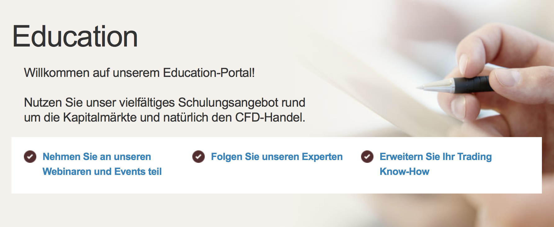 IG bietet Tradern ein Education-Portal zur Weiterbildung