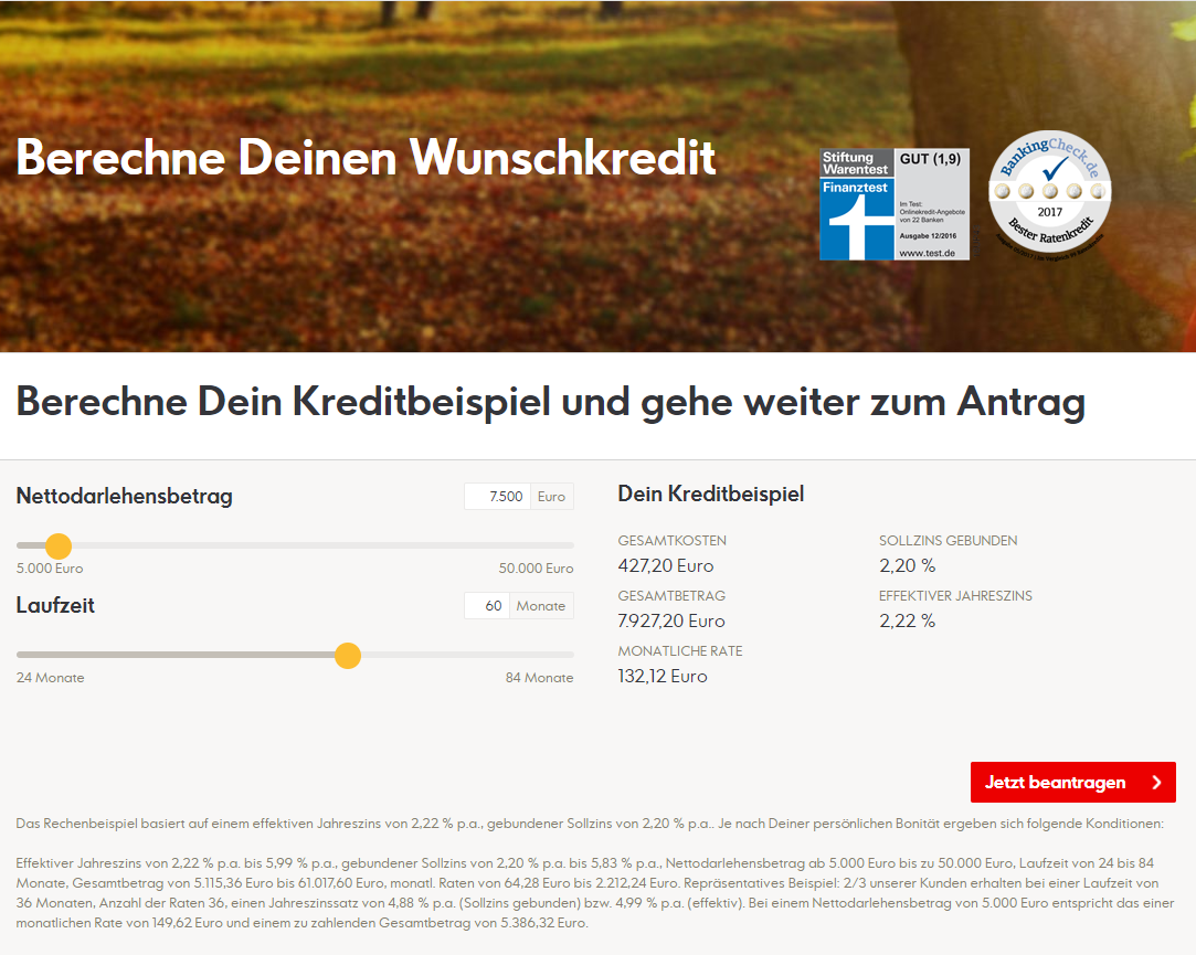 Der Kreditrechner der IKANO Bank