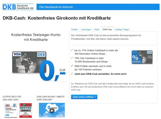 Der DKB Club bringt bis zu 17 Prozent Cashback mit