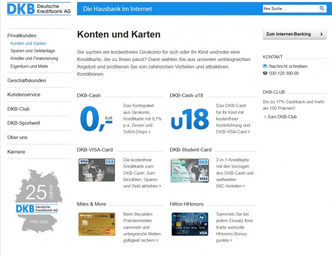 Bei der DKB erwartet den Kunden ein umfangreiches Angebot