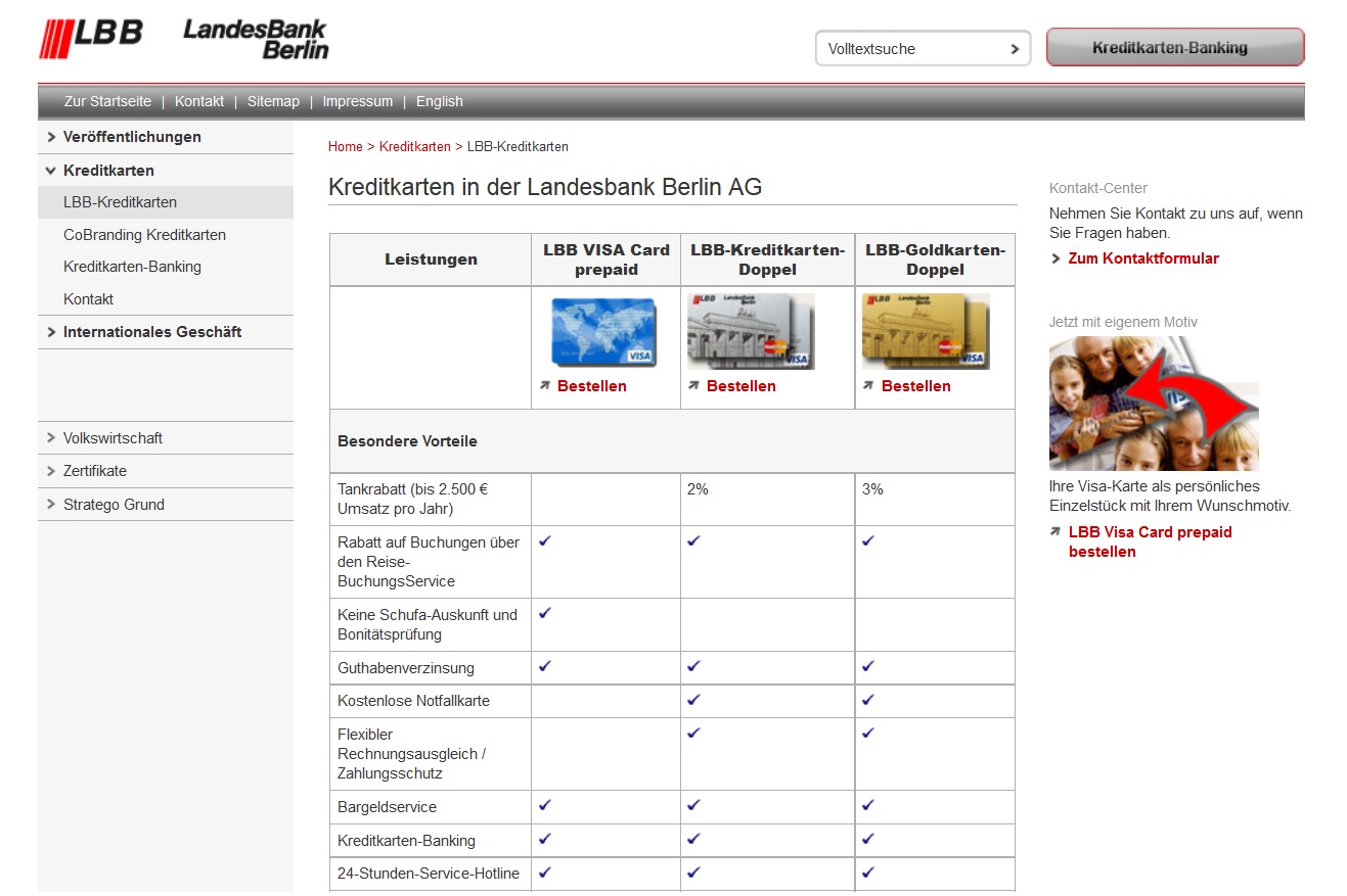 Die Landesbank Berlin bietet eine attraktive Prepaid Kreditkarte