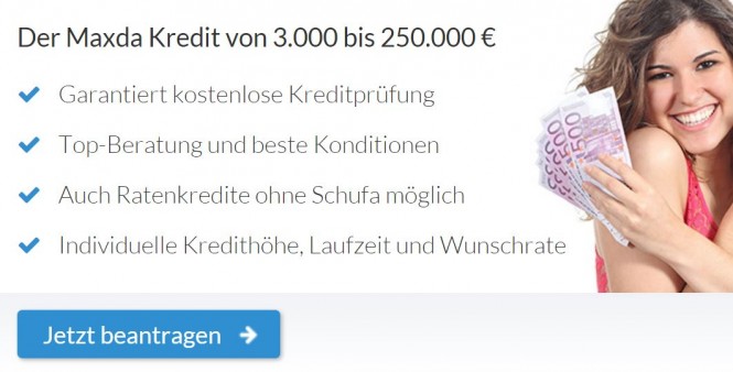 Den Maxda Kredit online beantragen