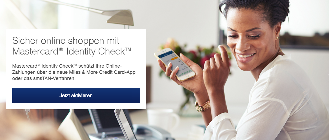 Mit der Miles & More Mastercard können Sie sicher online shoppen