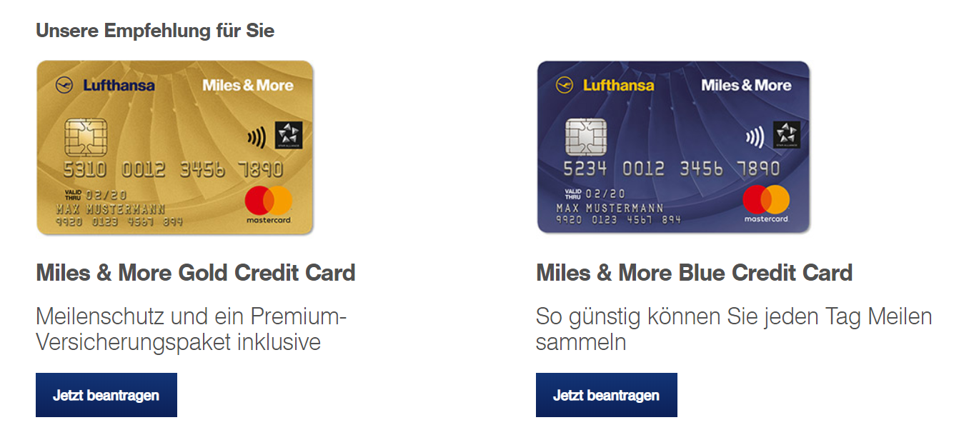 Kreditkarten Vergleich Die Miles & More Kreditkartenempfehlung