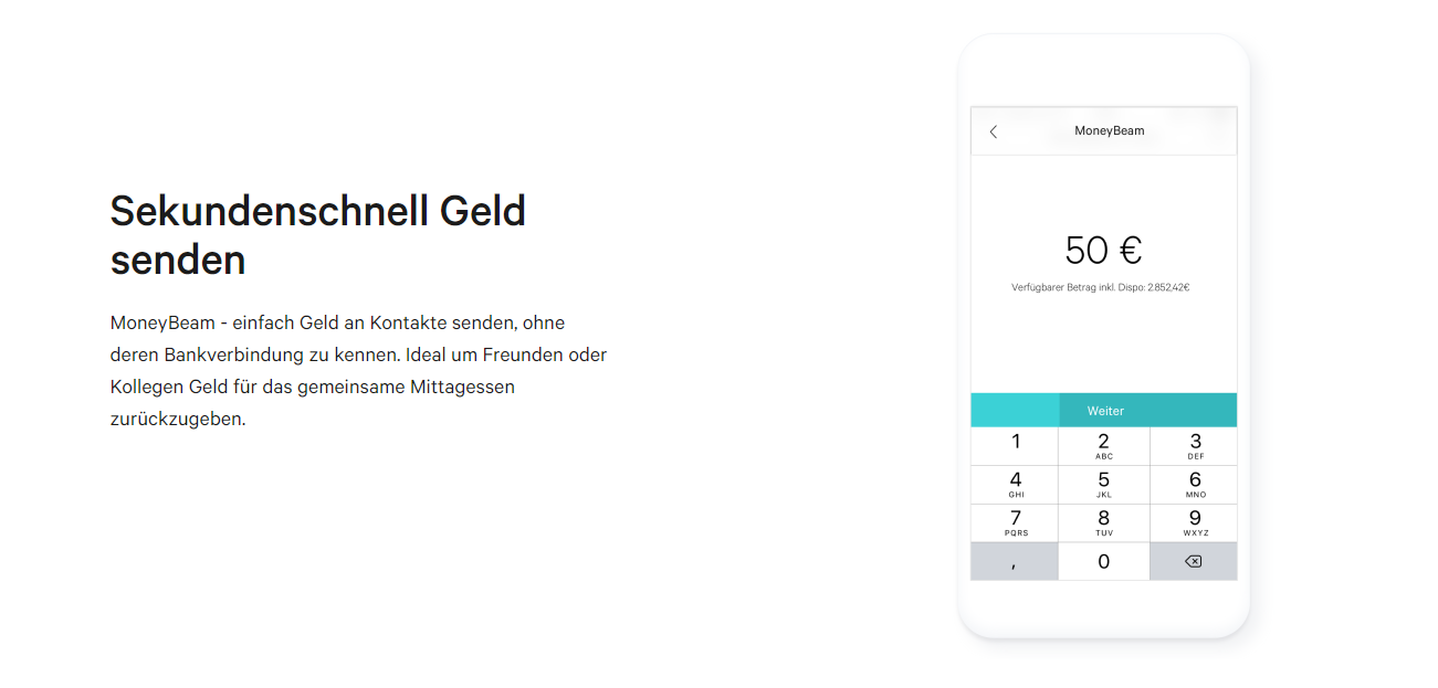 Mit Moneybeam können Sie bei N26 sekundenschnell Geld überweisen