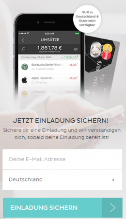 Die Anmeldeseite von N26 