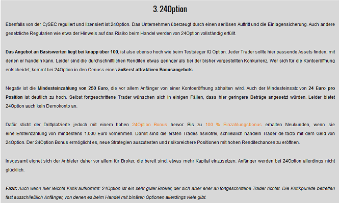 24Option Informationen
