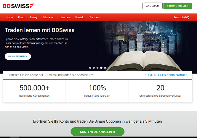 BDSwiss Webseite