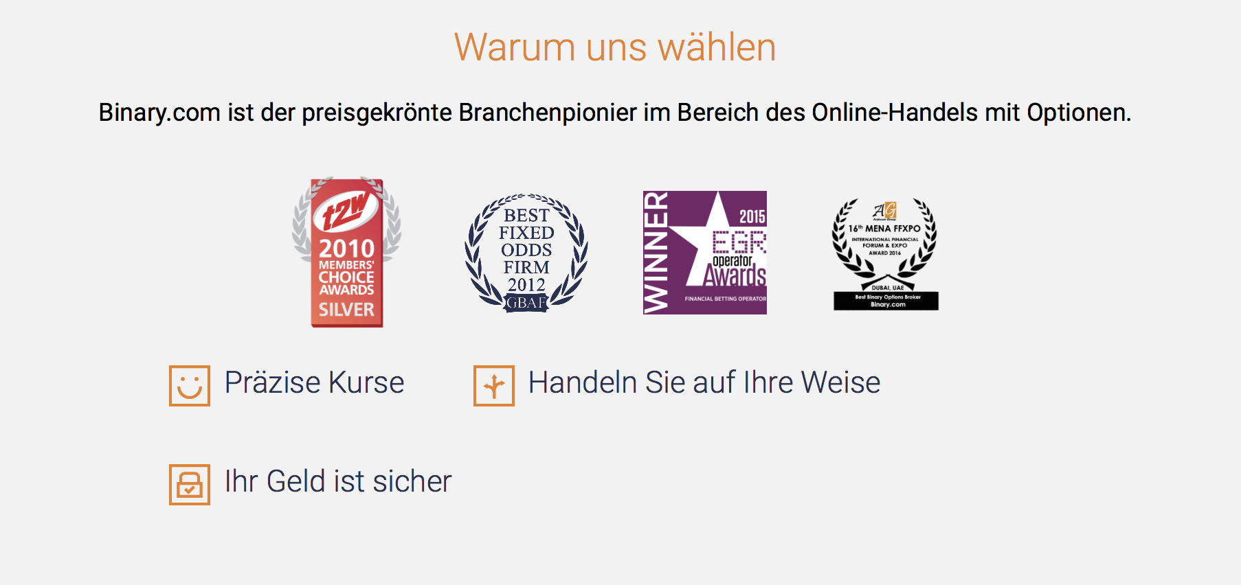 Binary.com wurde bereits mehrfach ausgezeichnet.