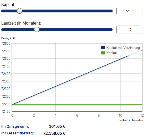 Mit dem Zinsrechner die Renditeentwicklung verfolgen