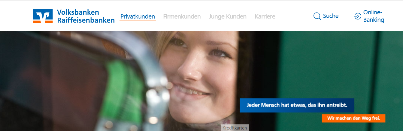 Ein Blick auf die Website der Volksbank