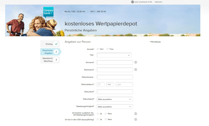 Consorsbank Depoteröffnung