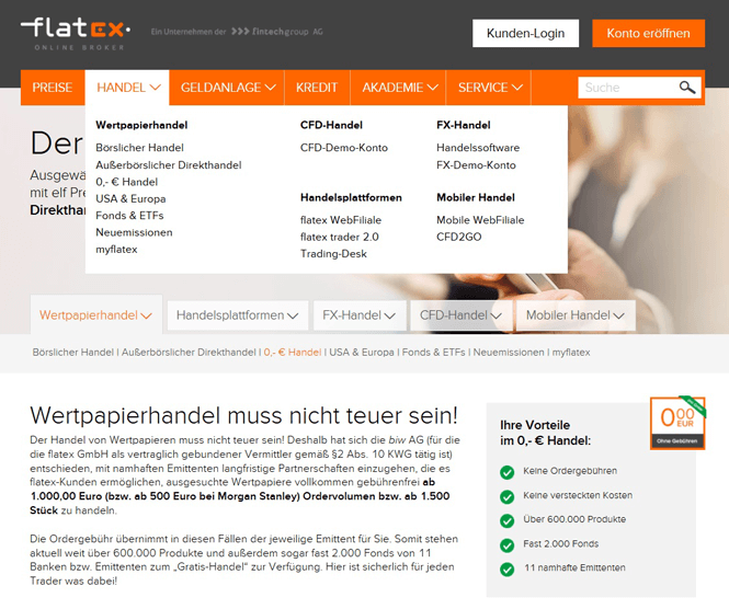 Flatex Handesloptionen