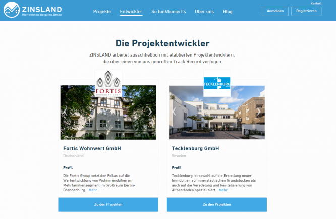 Die Projektentwickler bei Zinsland