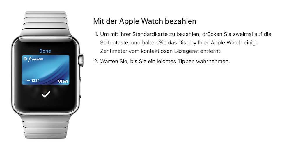 Auch mit der Apple Watch ist Apple Pay möglich