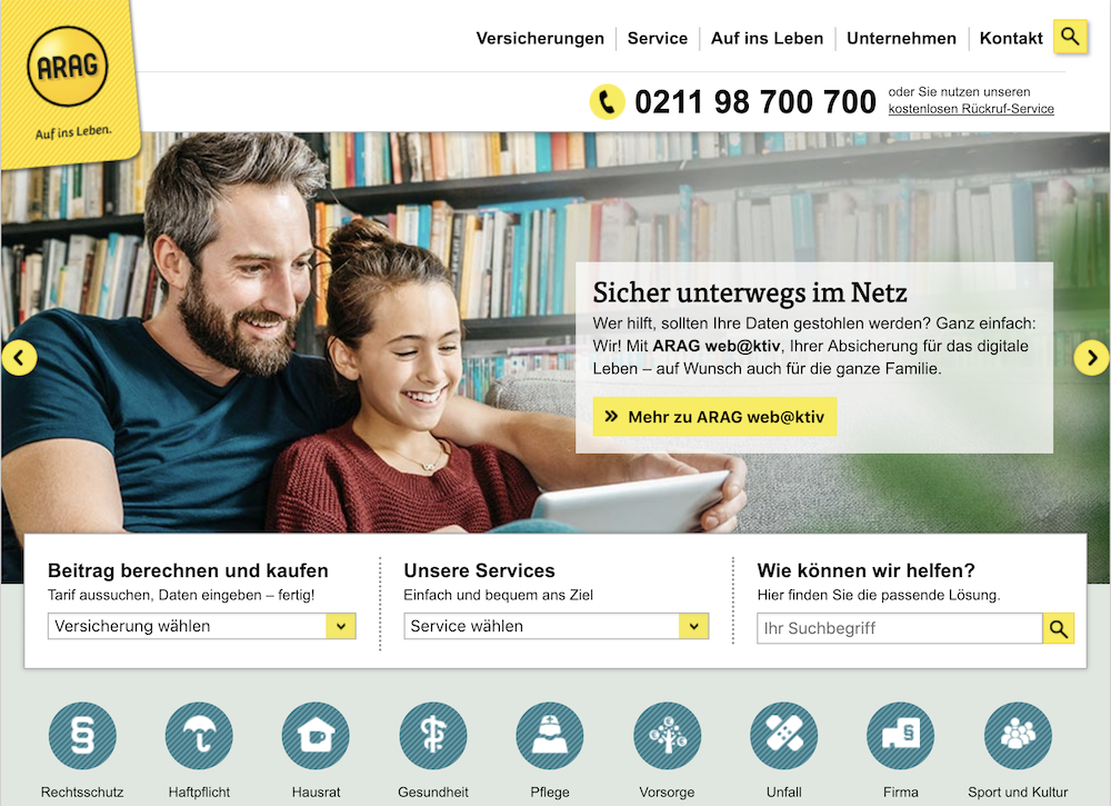 ARAG Webseite